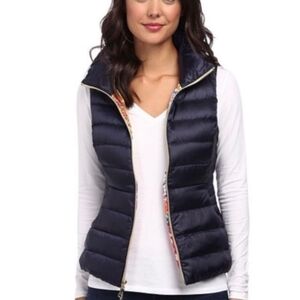 Lilly Pulitzer Allie Down Packable Puffer Vest Navy